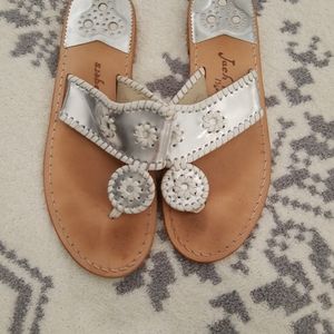 Jack Rogers Hampton Sandal Metallic Silver size 9